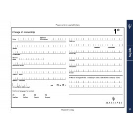 Maserati Książka Serwisowa DE FR ENG ESP ITA