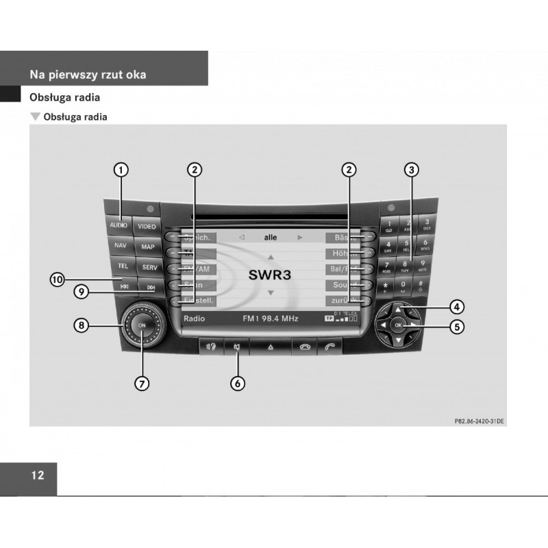 Mercedes Comand APS Nawigacja+Radio Instrukcja
