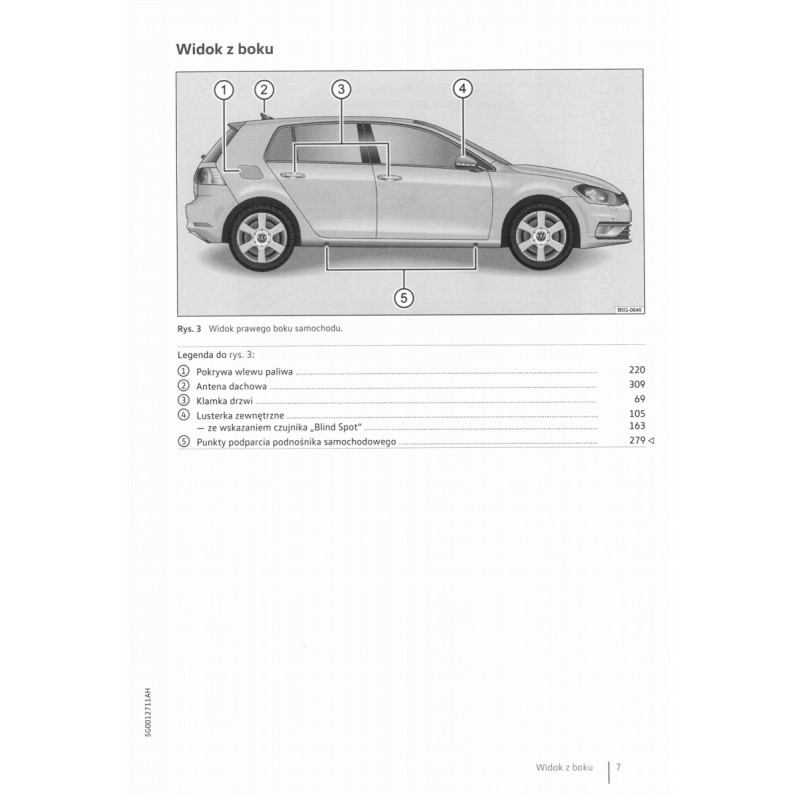 Volkwagen VW Golf 3d i 5d od 2012 Instrukcja
